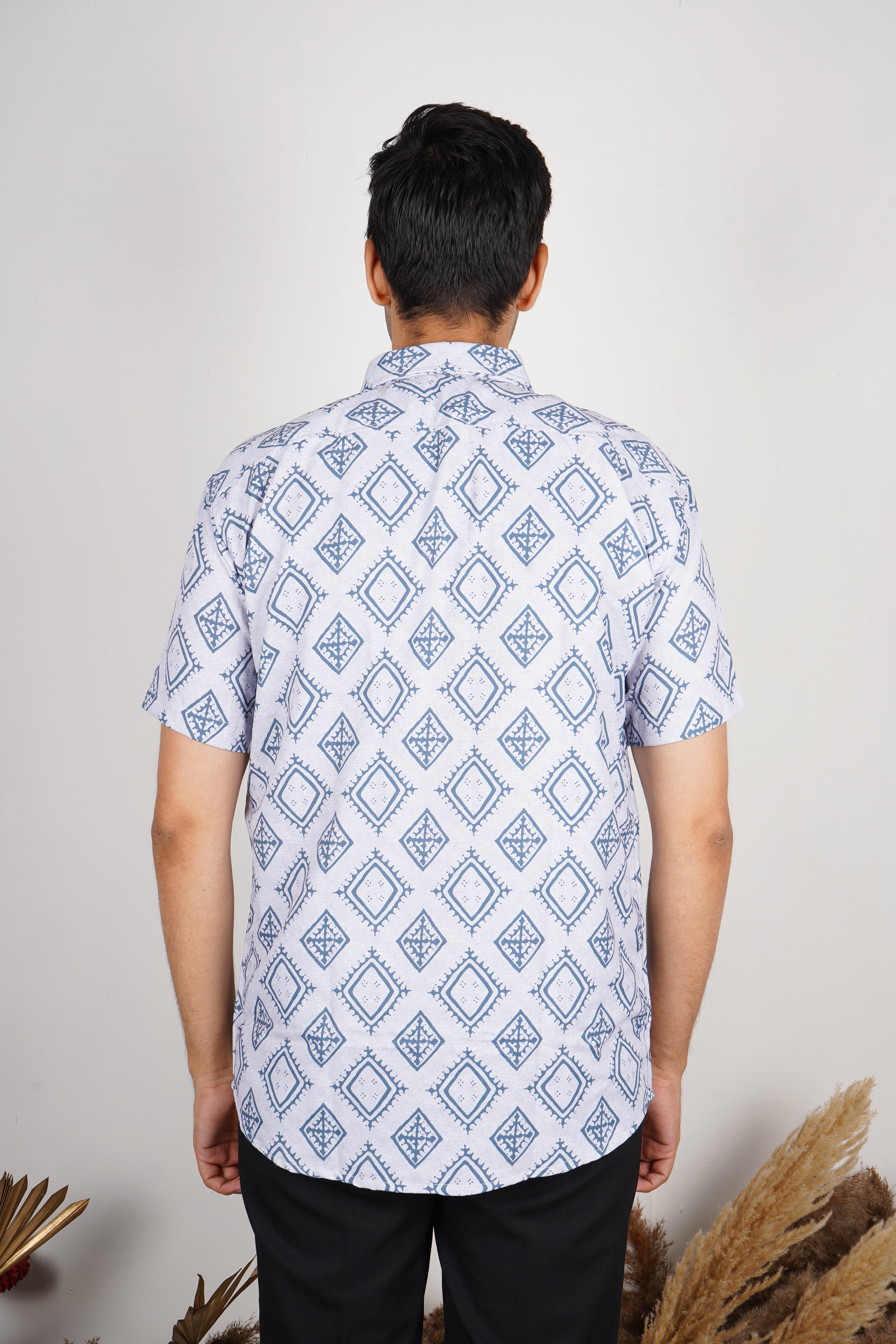 Geometric Print Casual Shirt for Men AB #034