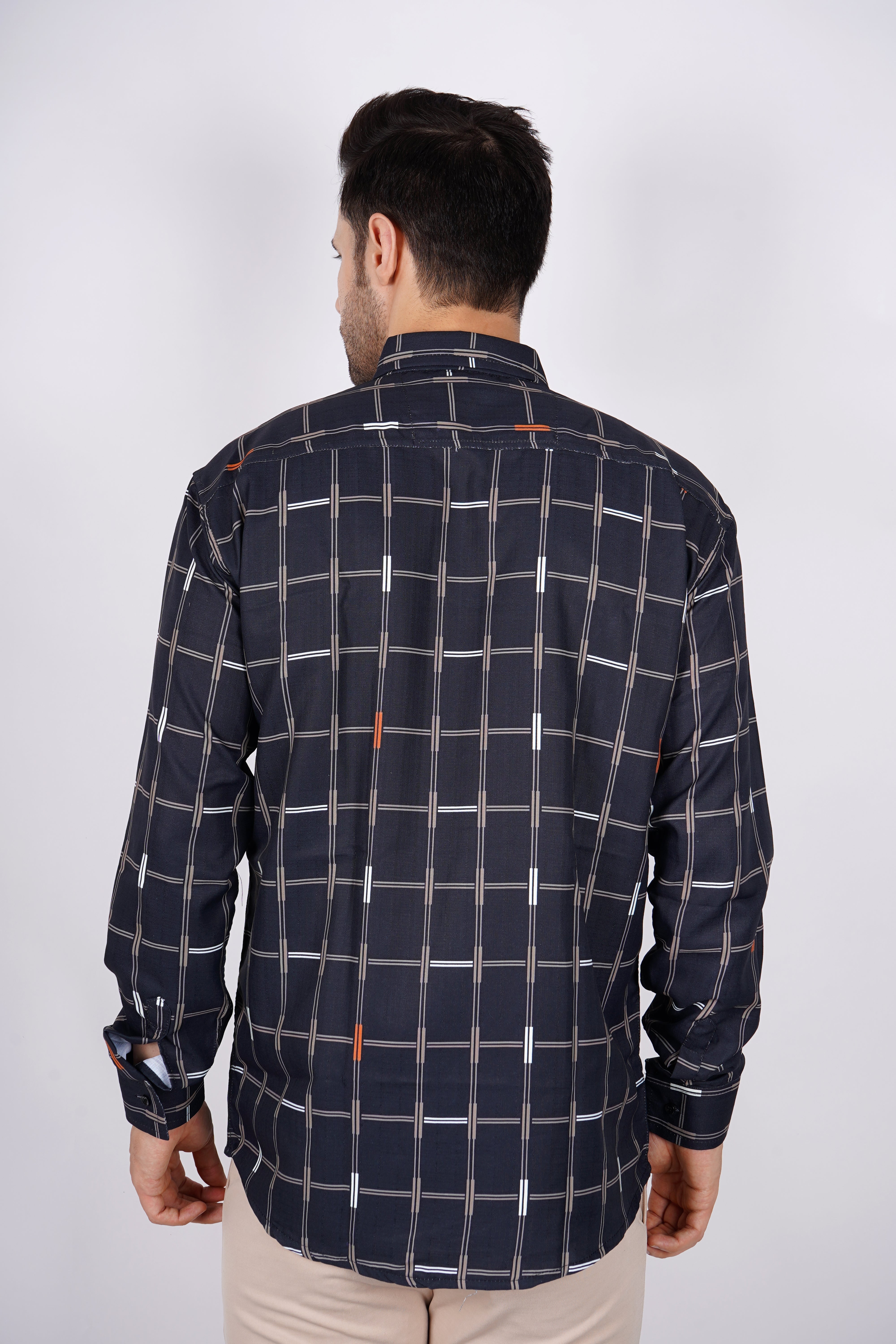 Modern Checked Long Sleeve Shirt AB #055