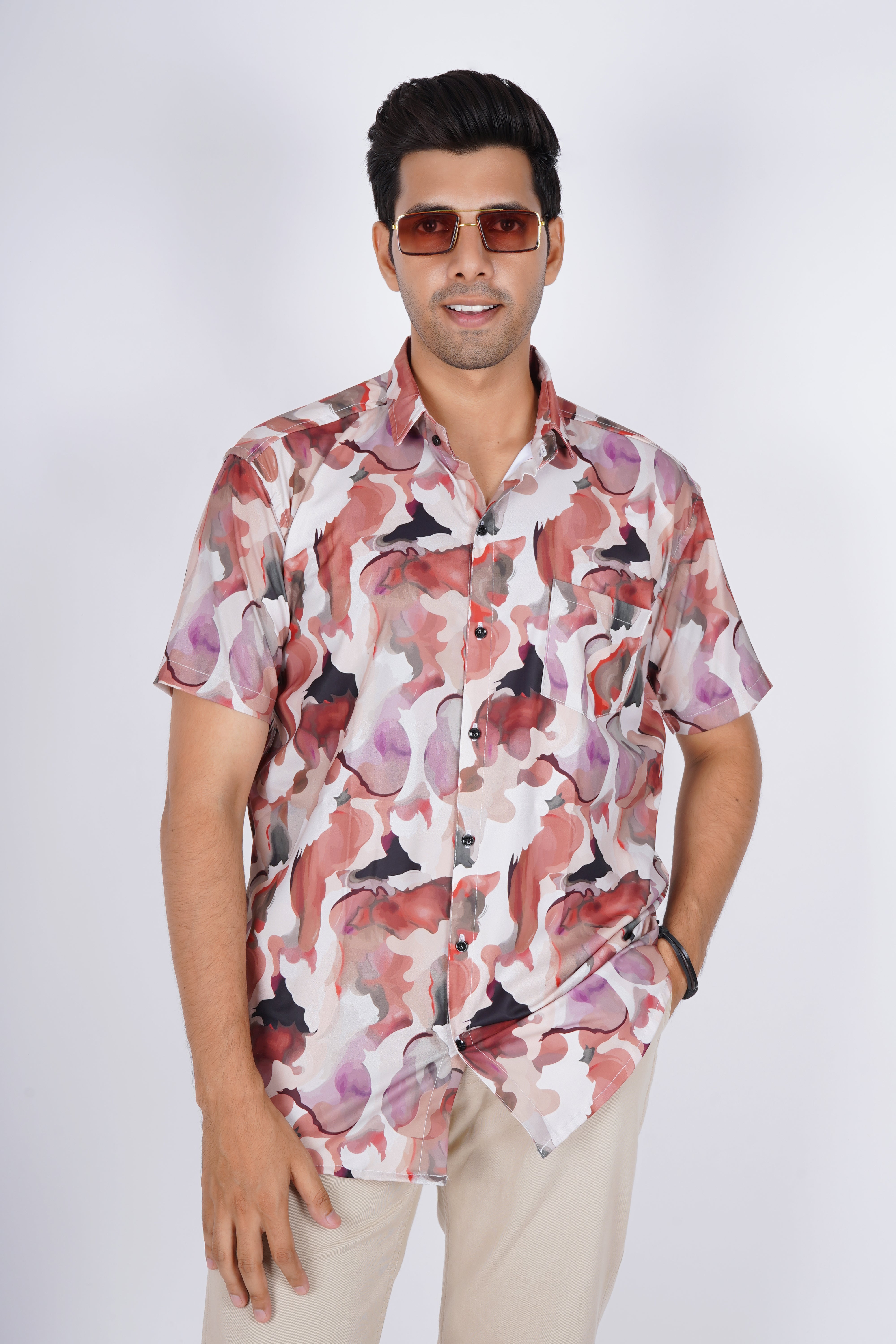 Abstract Camouflage Printed Shirt AD #037