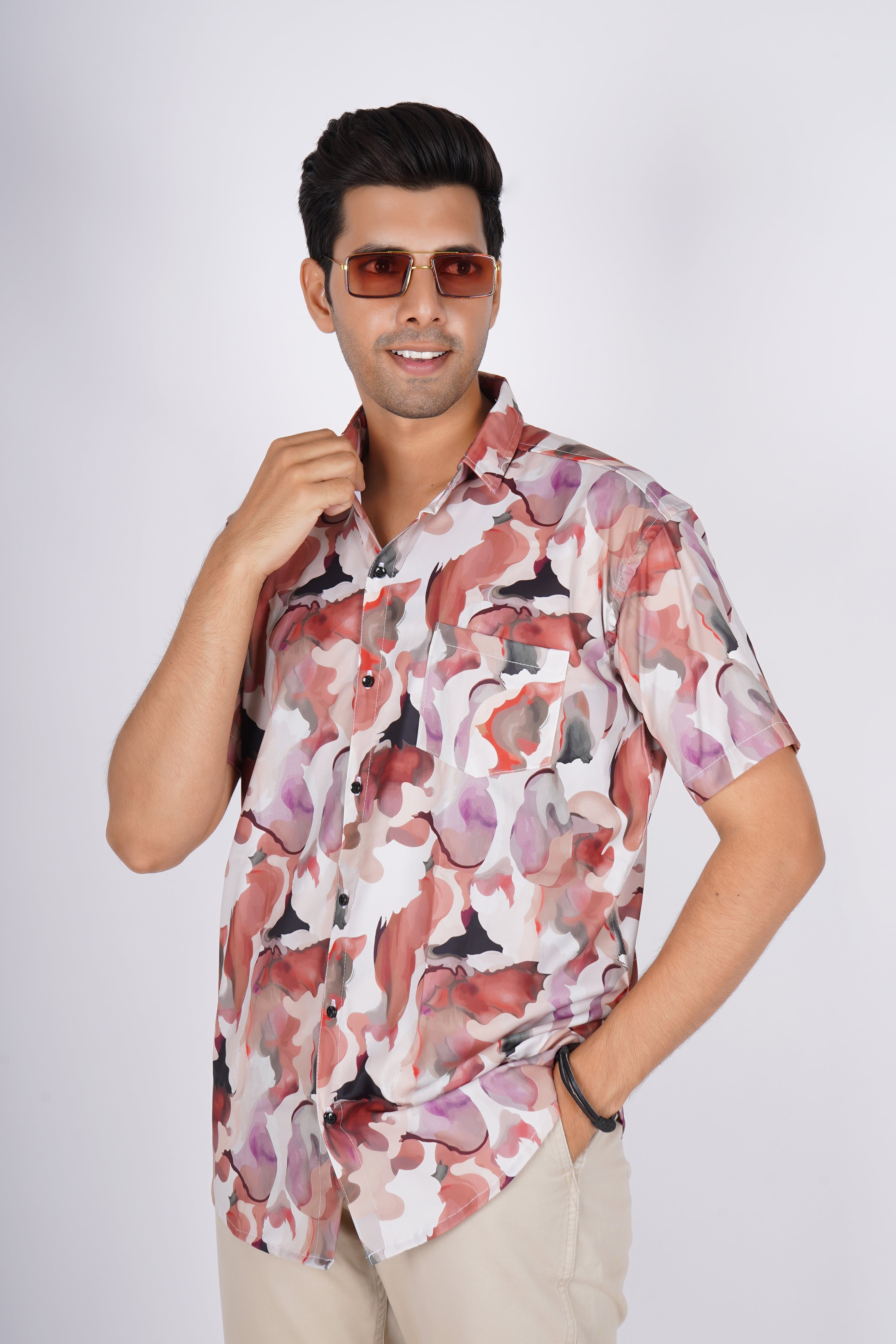 Abstract Camouflage Printed Shirt AD #037