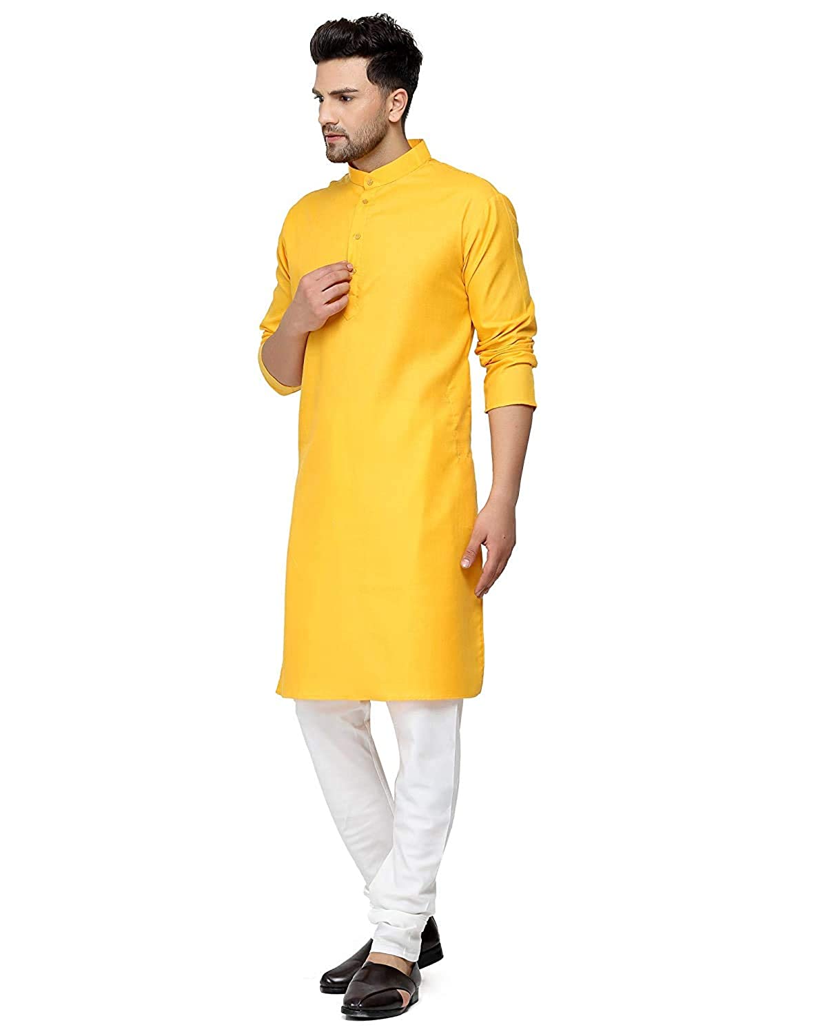 Mens Yellow Kurta For Festival & Traditional  Wear