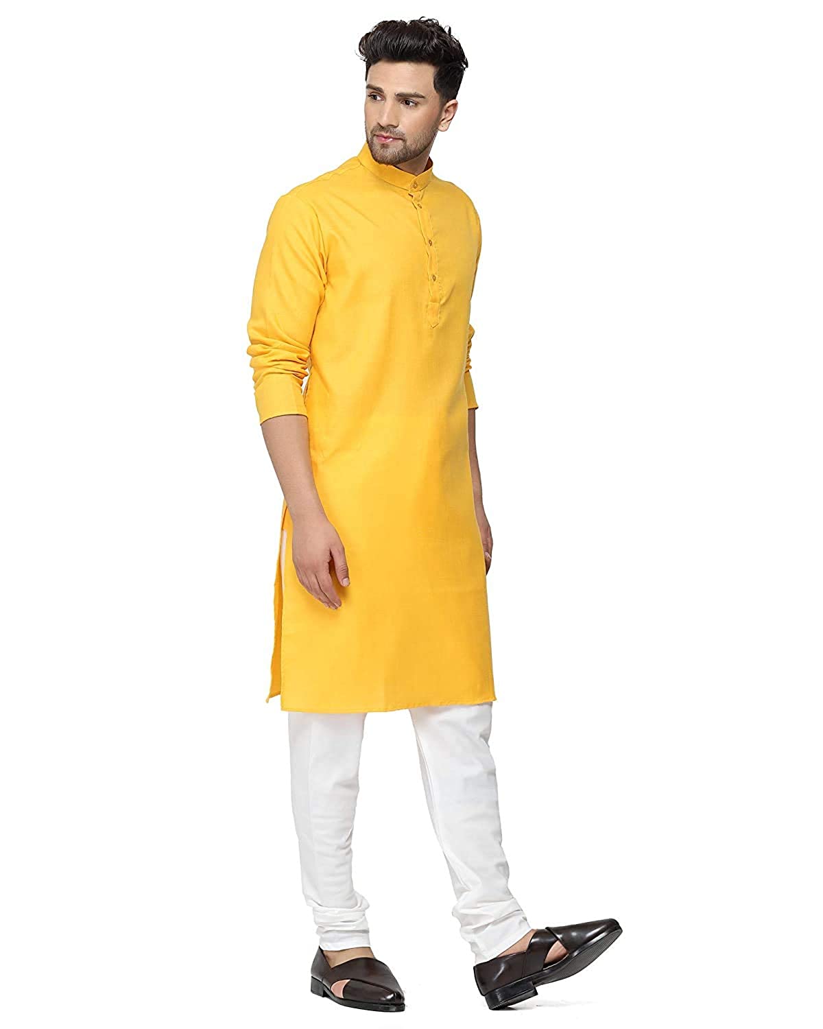 Mens Yellow Kurta For Festival & Traditional  Wear