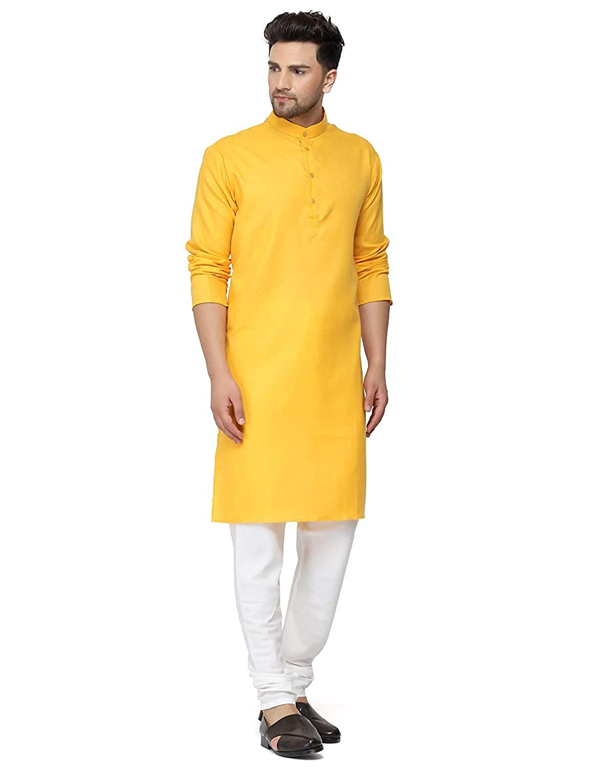 Mens Yellow Kurta For Festival & Traditional  Wear